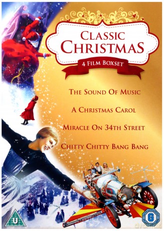 Classic Christmas 4 Film Collection: The Sound of Music / A Christmas Carol / Miracle on 34th Street & Chitty Chitty Bang Bang (Dźwięki muzyki / Opowieść wigilijna / Cud na 34. Ulicy / Nasz cudowny samochodzik) [4DVD]