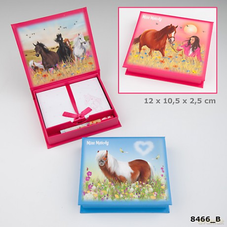 Karteczki w pudełku miss melody niebieskie 8466b