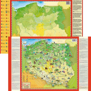 Mapa Polski młodego odkrywcy dwustronna podkładka na biurko + pisak