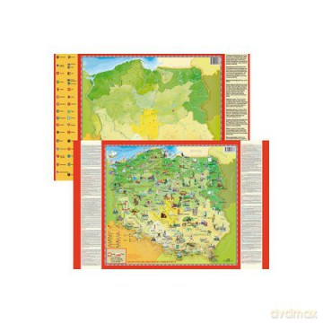 Mapa Polski młodego odkrywcy dwustronna podkładka na biurko + pisak