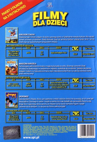 Filmy dla dzieci: Opopomoz/ Karlsson z dachu/ Magiczna Karuzela [3DVD]