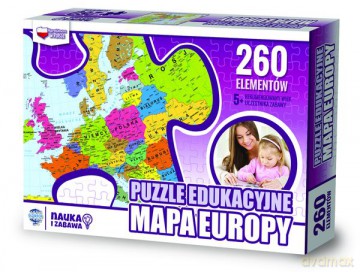 Puzzle edukacyjne 260 el. mapa Europy [PUZZLE]