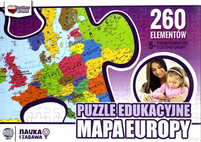 Puzzle edukacyjne 260 el. mapa Europy [PUZZLE]