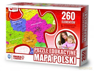 Puzzle edukacyjne 260 el. mapa Polski [PUZZLE]