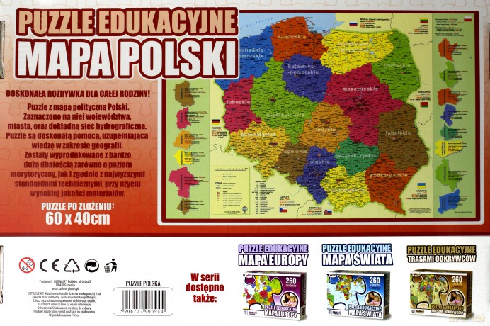 Puzzle edukacyjne 260 el. mapa Polski [PUZZLE]