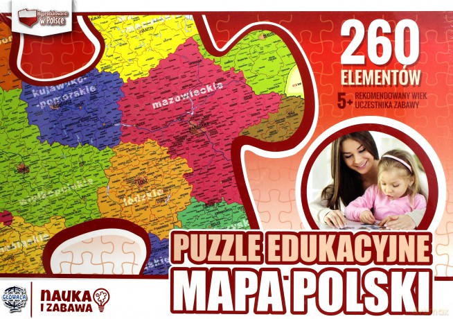Puzzle edukacyjne 260 el. mapa Polski [PUZZLE]