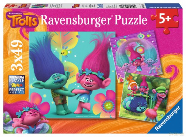 RAVENSBURGER 3x49 el. Trolls [PUZZLE] TROLLE