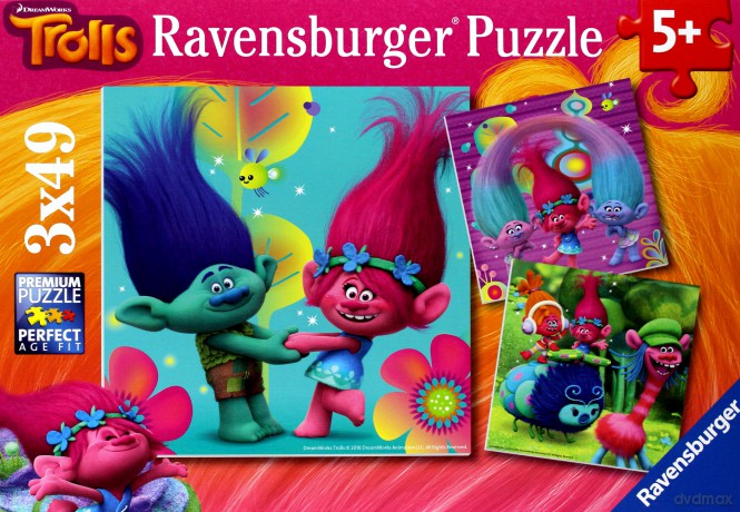 RAVENSBURGER 3x49 el. Trolls [PUZZLE] TROLLE