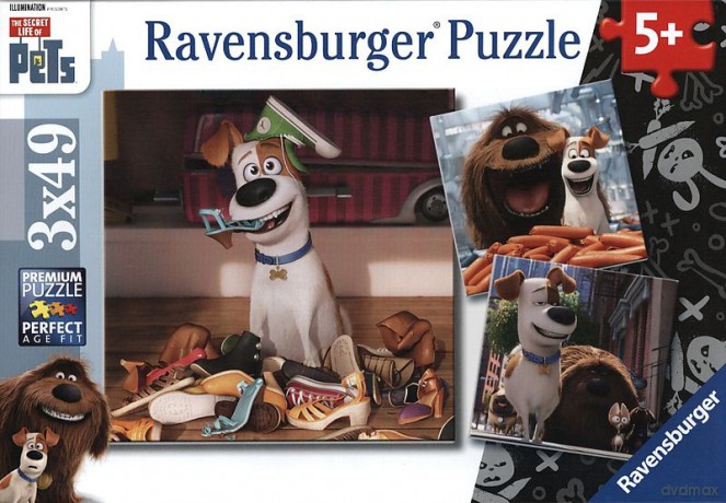 RAVENSBURGER 3x49 el. Sekretne życie zwierząt domowych [PUZZLE]