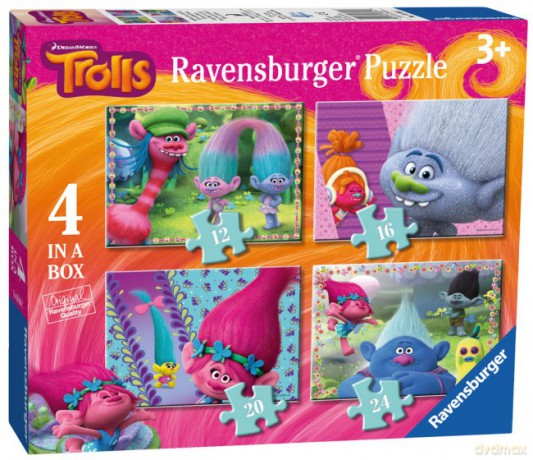 RAVENSBURGER 4w1 Trolls [PUZZLE]