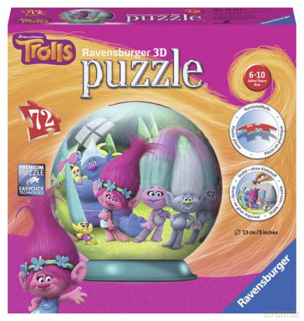 RAVENSBURGER 72 el. kuliste Trolls [PUZZLE]