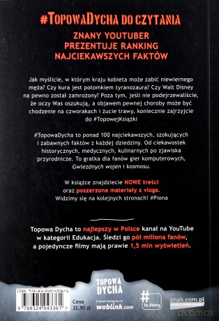 Topowa dycha 100 faktów 10 kategorii najlepsze szokujące informacje o których nie mieliście pojęcia - Artur Filipowicz [KSIĄŻKA]