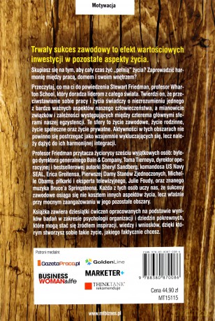 Żyj tak jak chcesz. Jak z sukcesem łączyć pracę z życiem osobistym - Stewart D. Friedman [KSIĄŻKA]
