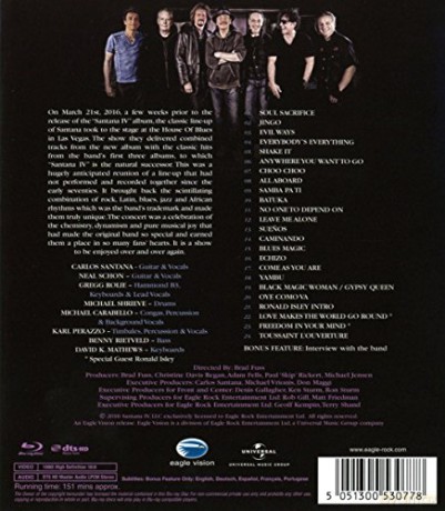 Santana: Santana IV - Live At The House Of Blues, Las Vegas [Blu-Ray]