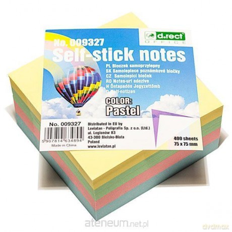 Bloczek samoprzylepny 76x76mm pastel