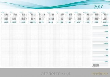 Kalendarz 2017 Biurkowy Biuwar A2 z listwą PCV [KALENDARZ]