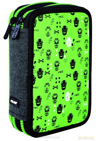 Piórnik 2 poziomowy z wyprawką Skulls