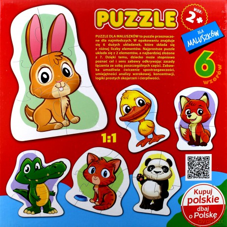 Puzzle dla maluszków - krokodyl [PUZZLE]