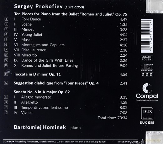 Bartłomiej Kominek: Sergey Prokofiev [CD]