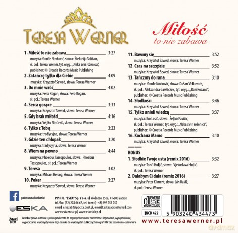Teresa Werner: Miłość to nie zabawa [CD]