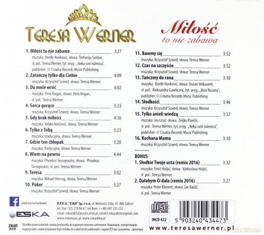 Teresa Werner: Miłość to nie zabawa [CD]
