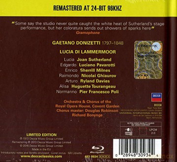Luciano Pavarotti: Donizetti Lucia Di Lammermoor [BOX] [Blu-Ray]+[2CD]