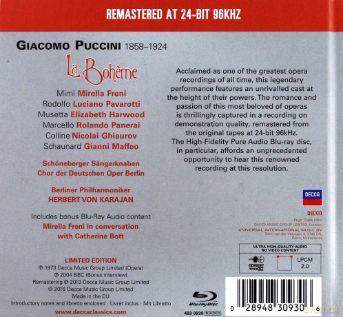 Luciano Pavarotti: Puccini La Boheme [BOX] [2CD]+[Blu-Ray]