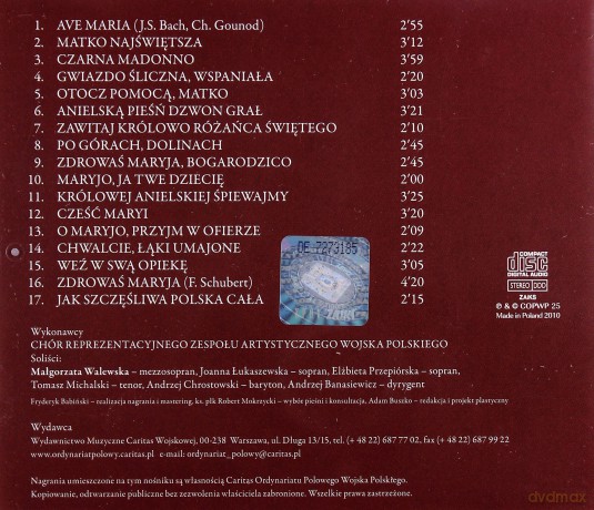 Małgorzata Walewska & Zespół Artystyczny Wojska Polskiego: Ave Maria [CD]