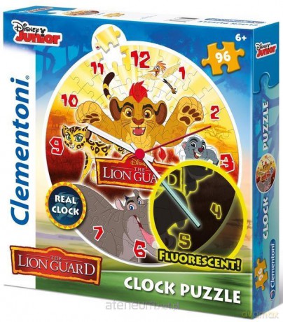 CLEMENTONI 96 el. Zegar Król Lew - Lwia Straż [PUZZLE]