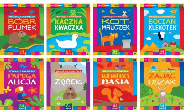 Kolorowanka A4 z naklejkami Opowieści o zwierzętach [KSIĄŻKA]