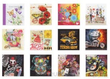 Notes ozdobny 100x100/60K kratka/linia