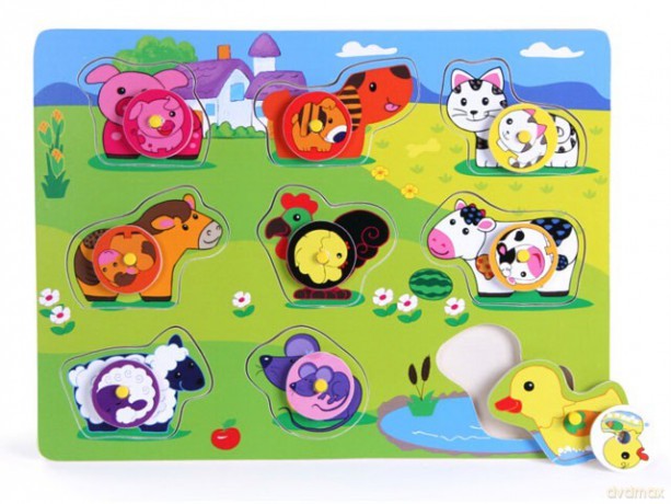 BRIMAREX Układanka drewniana zwierzęta domowe [PUZZLE]