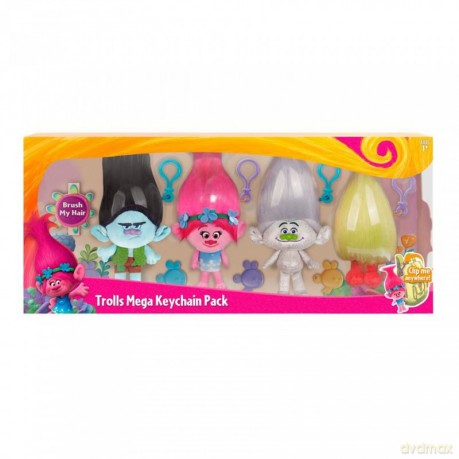Trolls Mega zestaw 4 pluszowych breloczkow 22 cm