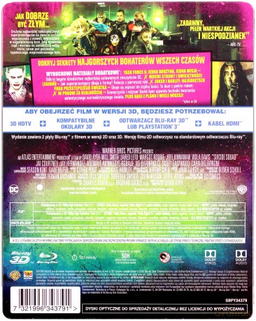 Legion samobójców (Wersja kinowa 3D + Wersja rozszerzona 2D) (steelbook) [Blu-Ray 3D]+[Blu-Ray]