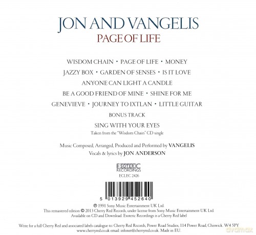 Jon And Vangelis: Page Of Life [CD]