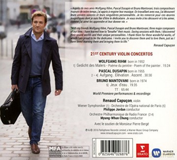 Renaud Capucon: Three Modern Concertos (Concertos Dedicated To - And Created By - Renaud Capucon, Live Recording) [CD]