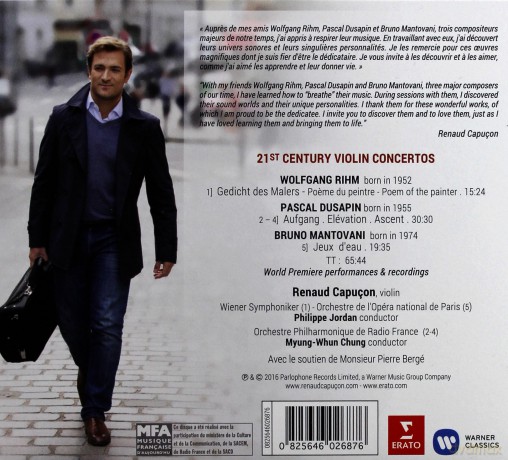Renaud Capucon: Three Modern Concertos (Concertos Dedicated To - And Created By - Renaud Capucon, Live Recording) [CD]