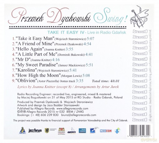 Przemek Dyakowski: Take It Easy IV - Swing! (Live In Radio Gdańsk) [CD]