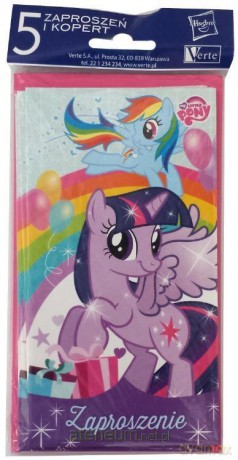 Zaproszenie małe My little Pony (5 szt)