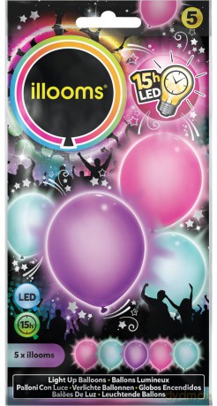 Balony LED dziewczęce 4 sztuki