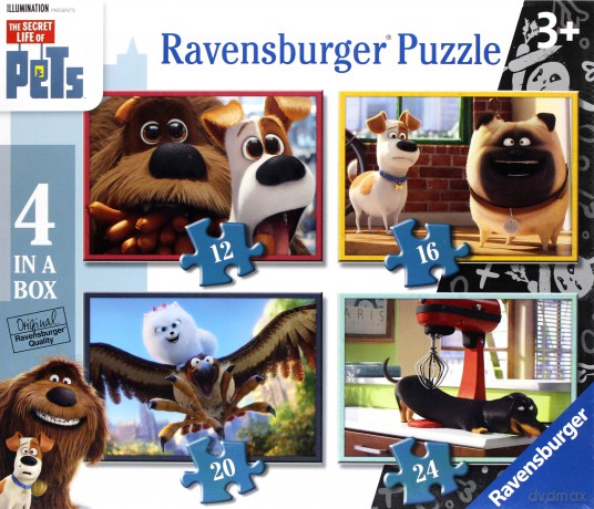 RAVENSBURGER 4w1 Sekretne życie zwierząt domowych [PUZZLE]