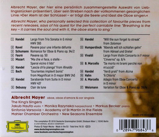 Albrecht Mayer: Vocalise [CD]
