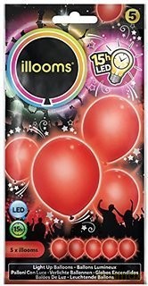 BALONY LED Czerwone 4pak