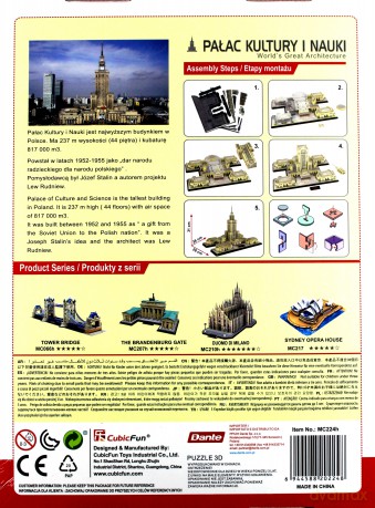 CUBICFUN PUZZLE 3D Palac Kultury i Nauki 144 el. [PUZZLE]