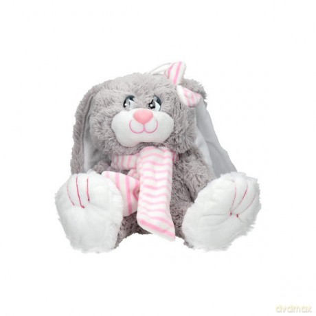 Królik Nina z szalem 30 cm, różowy