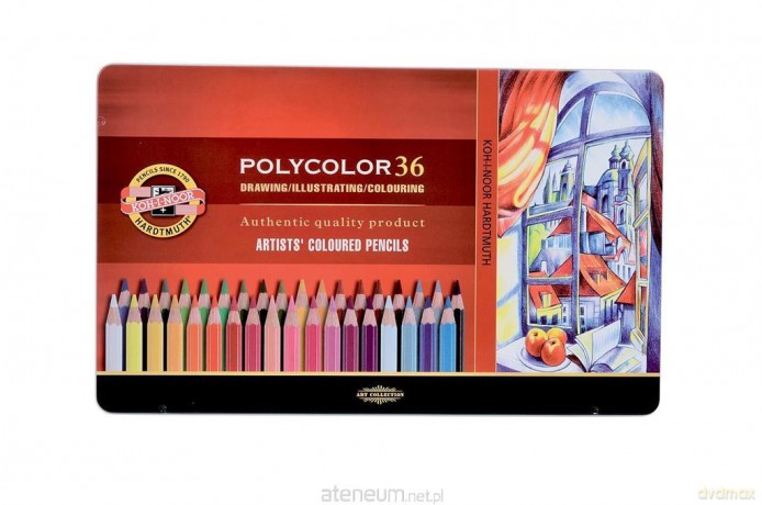Kredki Polycolor 36 kolorów opakowanie metalowe