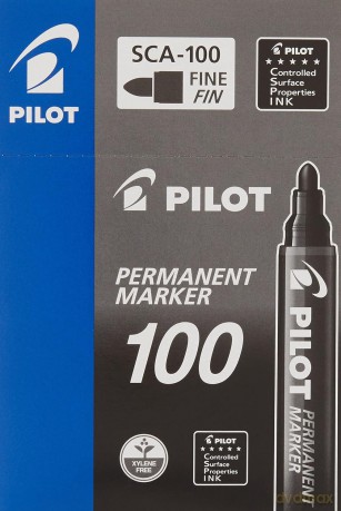 Marker permanentny SCA-100 czarny (12 szt)