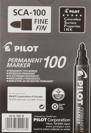 Marker permanentny SCA-100 czarny (12 szt)