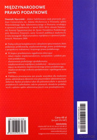 Międzynarodowe prawo podatkowe - Dominik Mączyński [KSIĄŻKA]