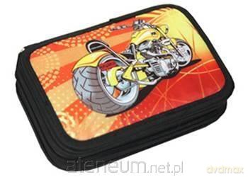 Piórnik trzykomorowy z wyposażeniem Motorbike